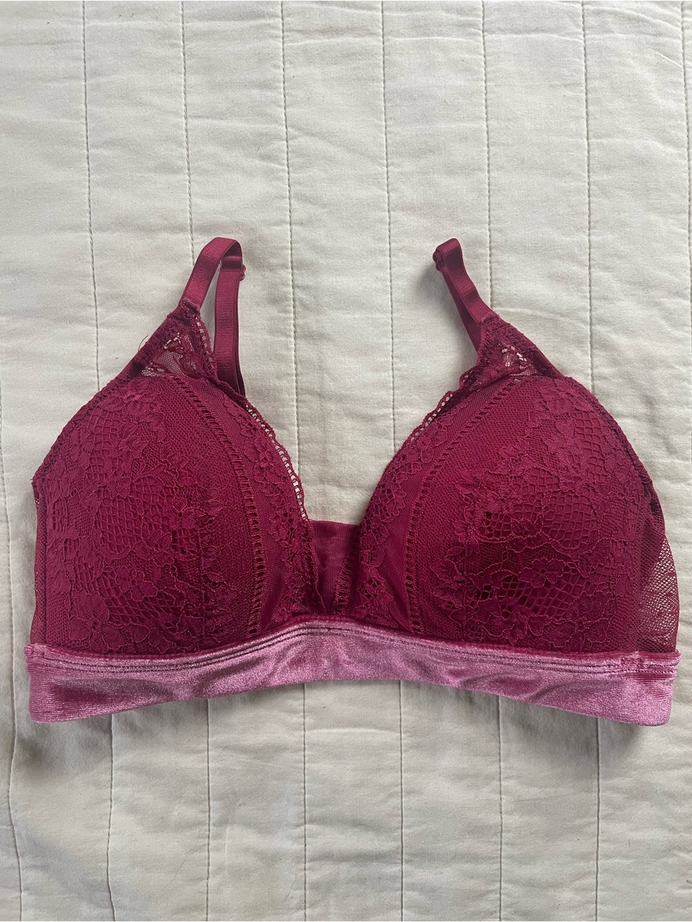 Auden Lace Bralette With Velvet Band Medium